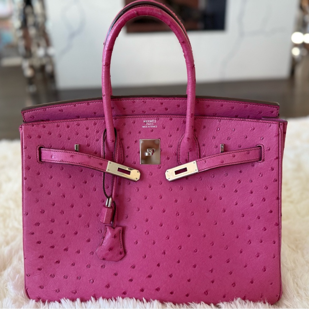 Hermès Birkin 35 - Pink Ostrich Leather / Palladium Hardware - Rare & Stunning